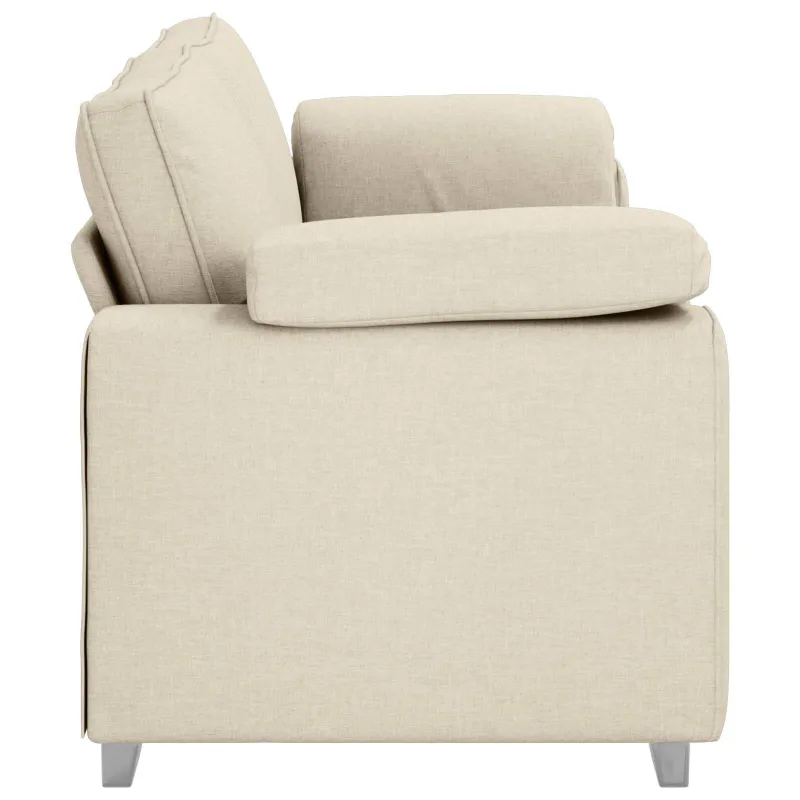 3-Vietis Sofa Smėlio 220 cm Lino mišinio audinys