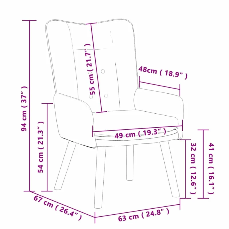 krėslas Ruda 63 x 67 x 94 cm Audinys ir fanera