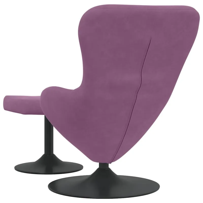 Kiaušinio kėdė su pufu Violetinė Aksomas