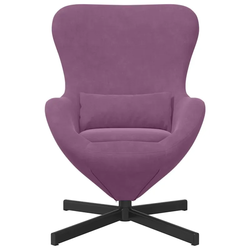 Kiaušinio formos krėslas Violetinė 63 x 73 x 90 cm Aksomas