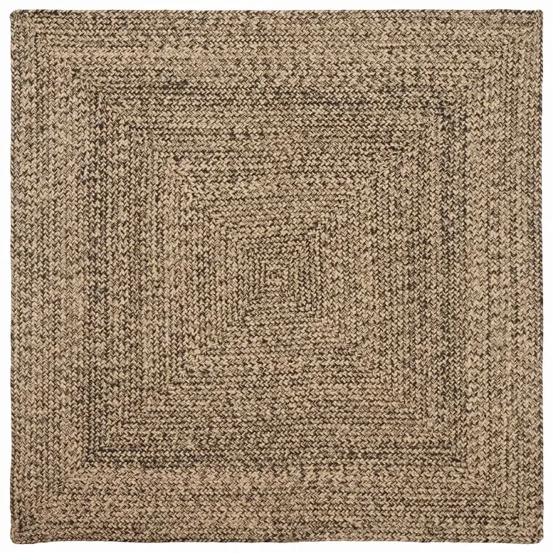 Zoninės kiliminės dangos Natūrali ir juoda 160 x 160 cm Džiutas