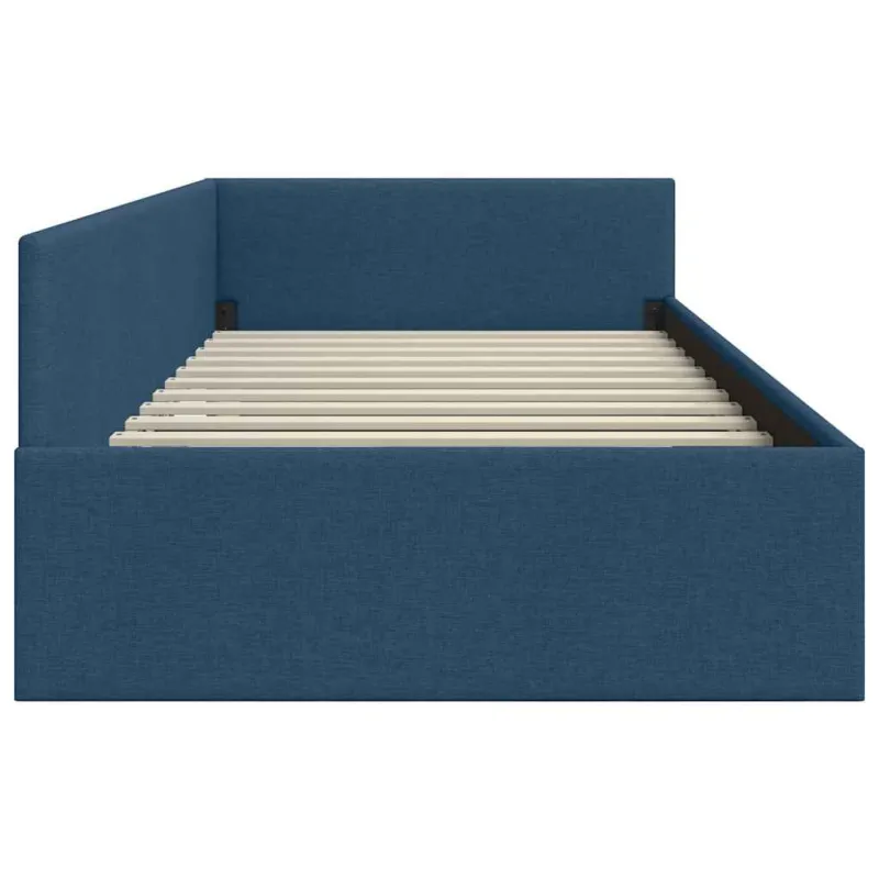 Kampinė lovos konstrukcija Mėlyna 90 cm x 190 cm audinys