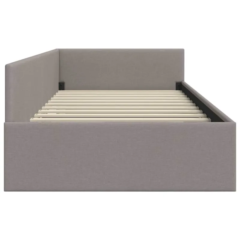 Kampinė lovos konstrukcija Taupe 100 cm x 200 cm audinys