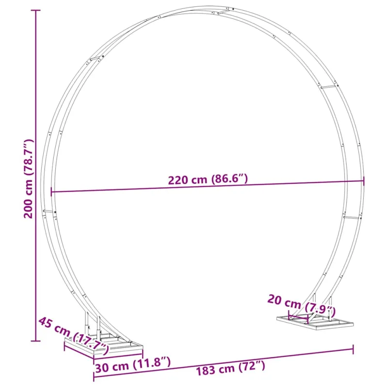Vestuvinis Arklys Balta 220 x 45 x 200 cm Plienas