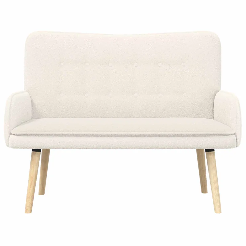 Dvitaškė sofa Kreminė 115 x 61 x 87 cm Bouclé