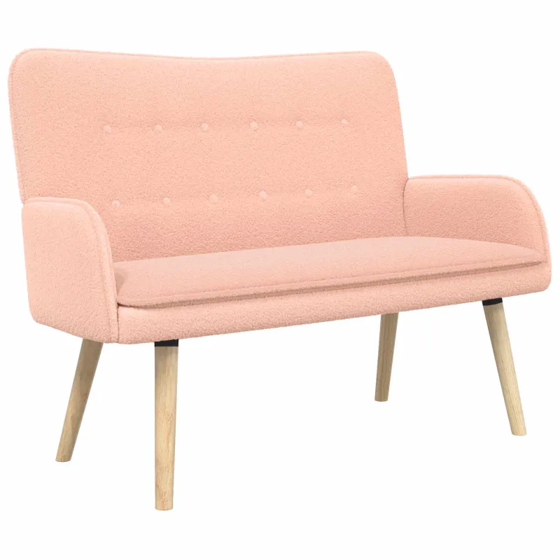 Dvitaškė sofa Rožinė 115 x 61 x 87 cm Bouclé