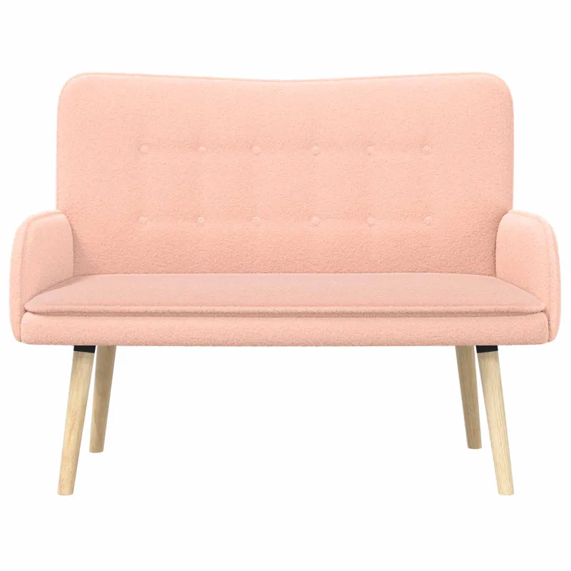Dvitaškė sofa Rožinė 115 x 61 x 87 cm Bouclé