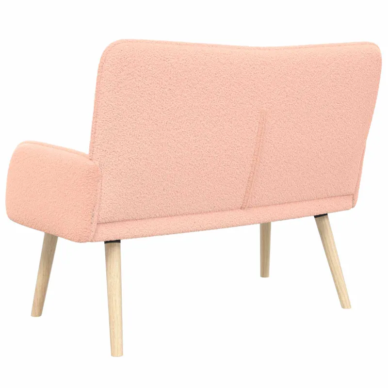 Dvitaškė sofa Rožinė 115 x 61 x 87 cm Bouclé