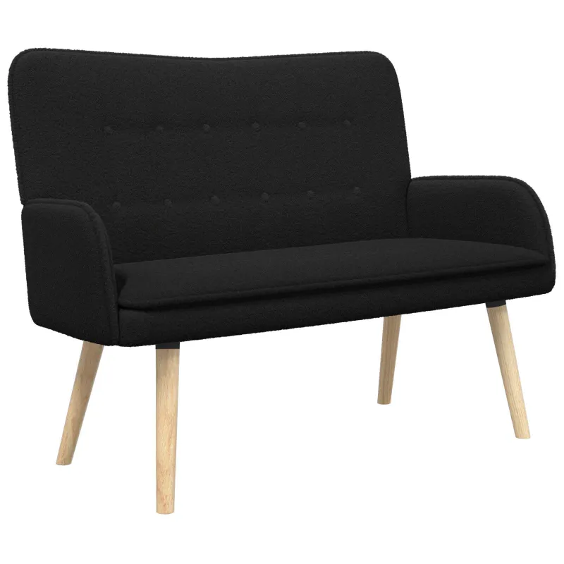 Dvitaškė sofa Juoda 115 x 61 x 87 cm Bouclé