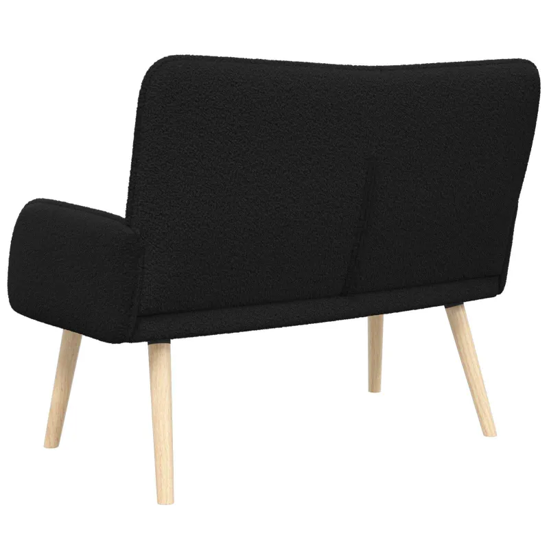 Dvitaškė sofa Juoda 115 x 61 x 87 cm Bouclé
