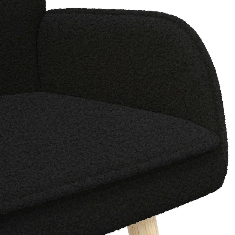 Dvitaškė sofa Juoda 115 x 61 x 87 cm Bouclé