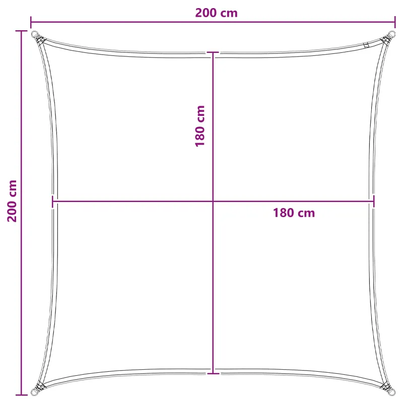 Saulės šešėlio audinys Šviesiai pilka ir balta. 2 x 2 m HDPE