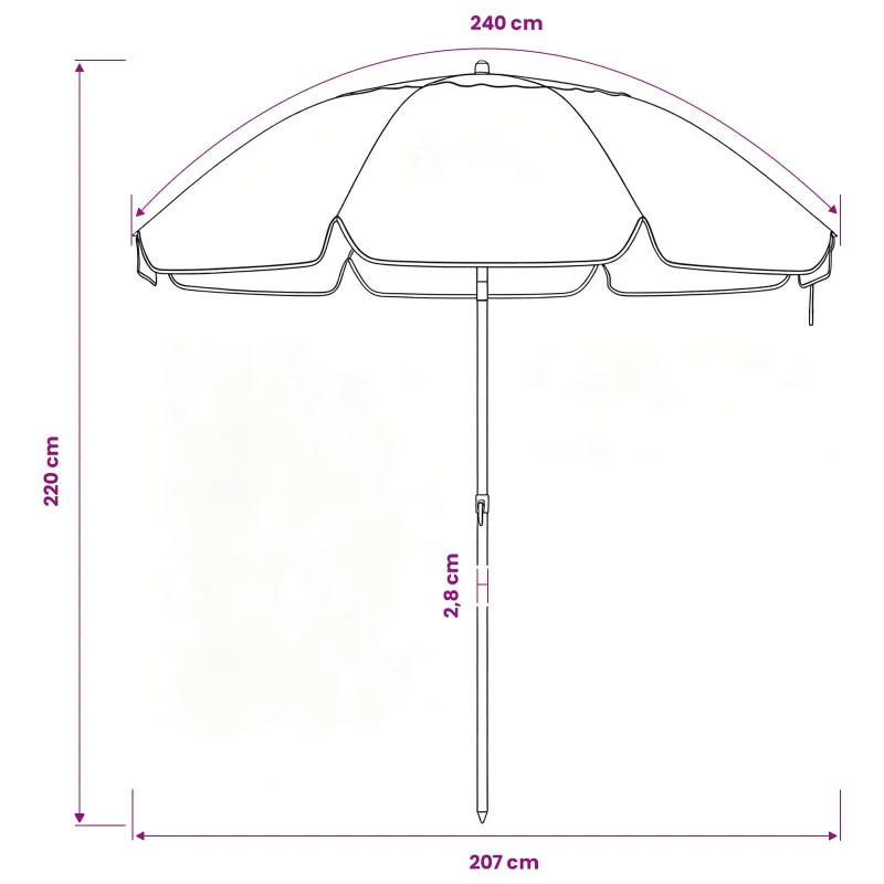 Sodo skėtis 240 cm 170T poliesteris Oranžinė