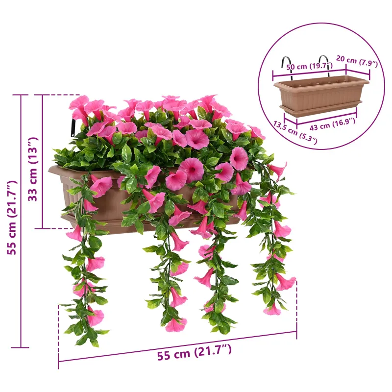 Dirbtinės gėlės Purpurinė raudona 55 x 20 x 55 cm PE ir plienas