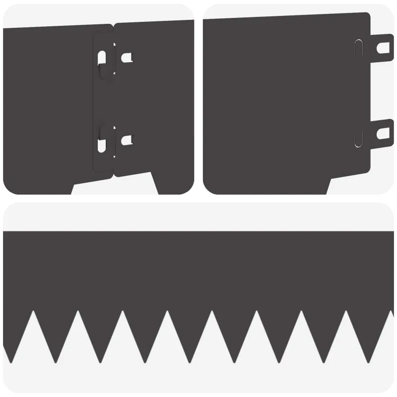 Vejo kraštas 50 pcs 103 x 15 cm metalas Juoda
