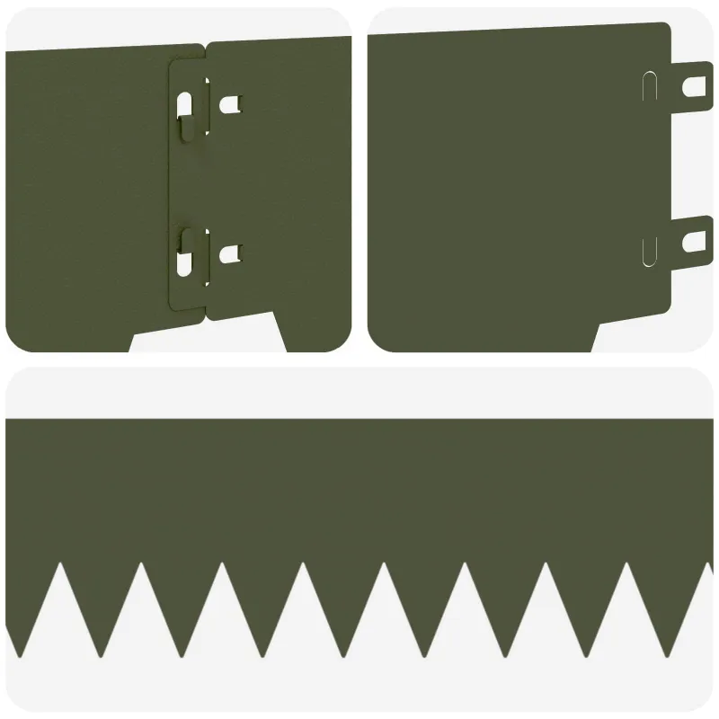 Vejo kraštas 10 pcs 103 x 15 cm metalas Alyvuogių žalia
