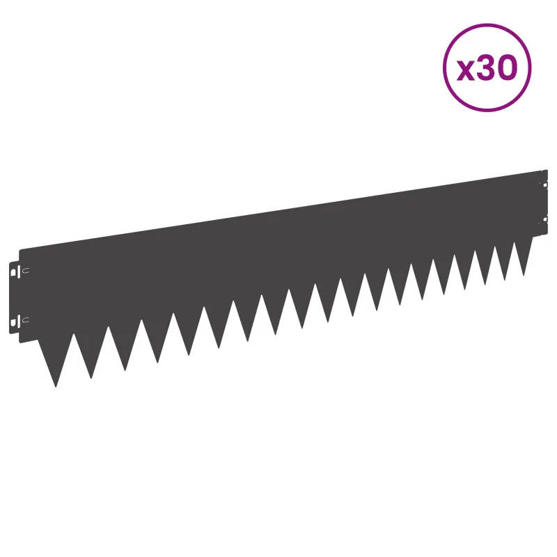 Vejo kraštas 30 pcs 103 x 20 cm metalas Juoda