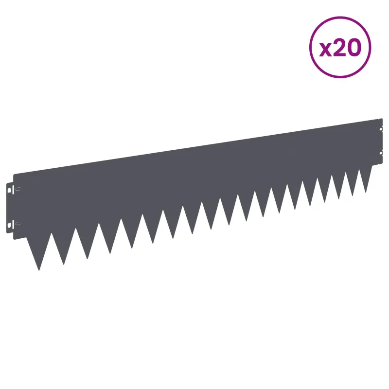 Vejo kraštas 20 pcs 103 x 20 cm metalas Antracito
