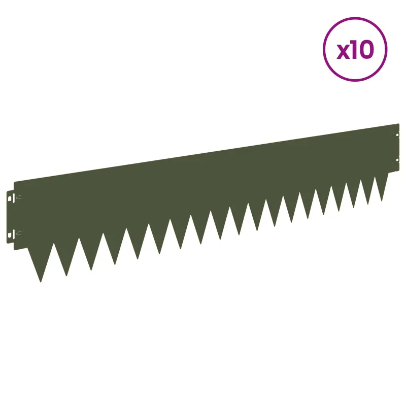 Vejo kraštas 10 pcs 103 x 20 cm metalas Alyvuogių žalia