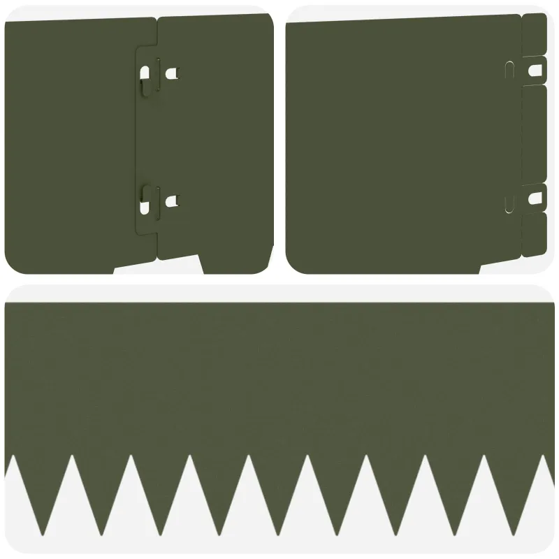 Vejo kraštas 10 pcs 103 x 20 cm metalas Alyvuogių žalia