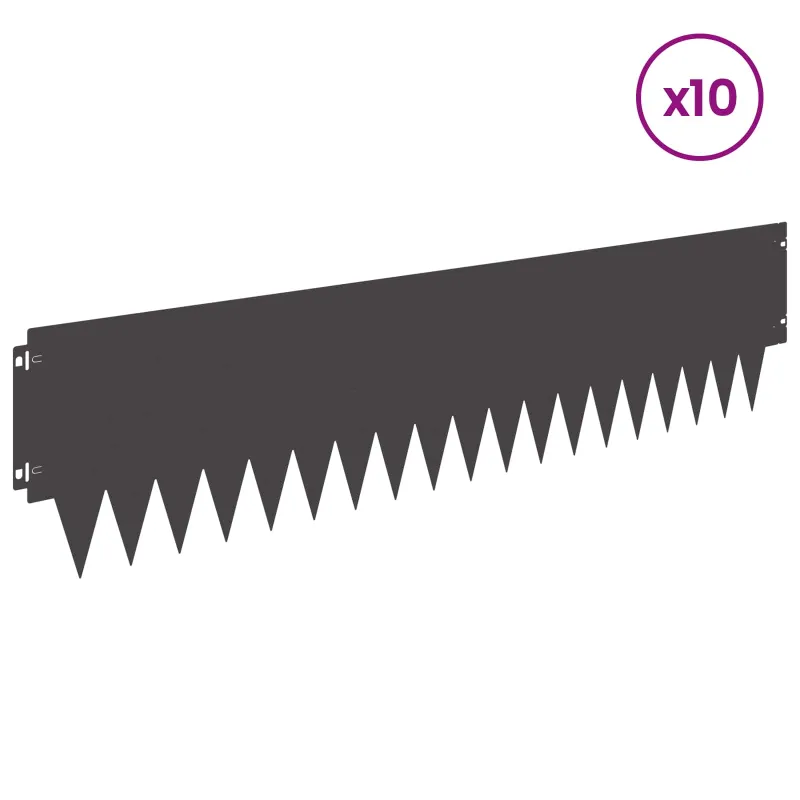 Vejo kraštas 10 pcs 103 x 25 cm metalas Juoda