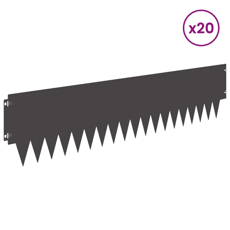 Vejo kraštas 20 pcs 103 x 25 cm metalas Juoda