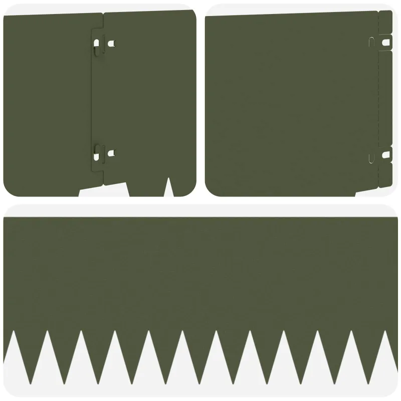 Vejo kraštas 10 pcs 103 x 25 cm metalas Alyvuogių žalia