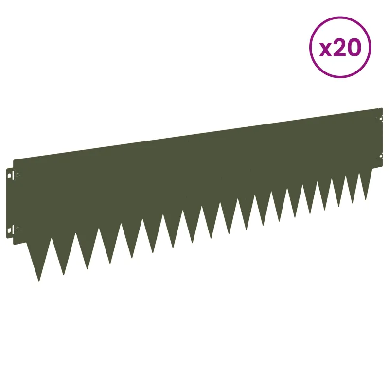 Vejo kraštas 20 pcs 103 x 25 cm metalas Alyvuogių žalia