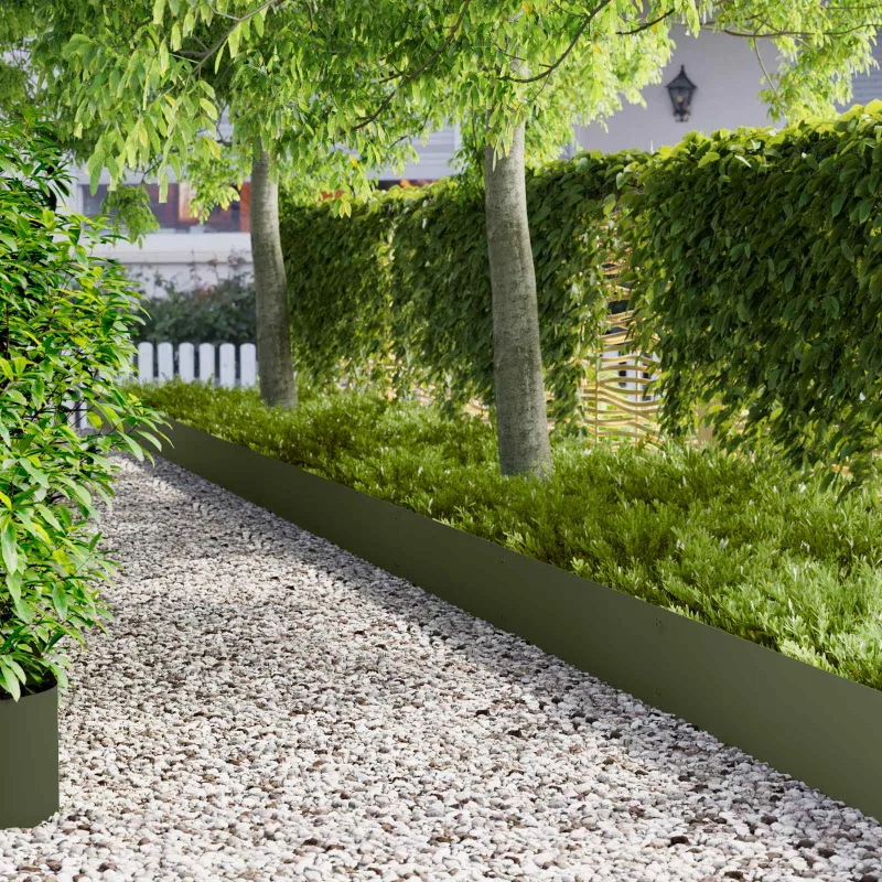 Vejo kraštas 20 pcs 103 x 30 cm metalas Alyvuogių žalia