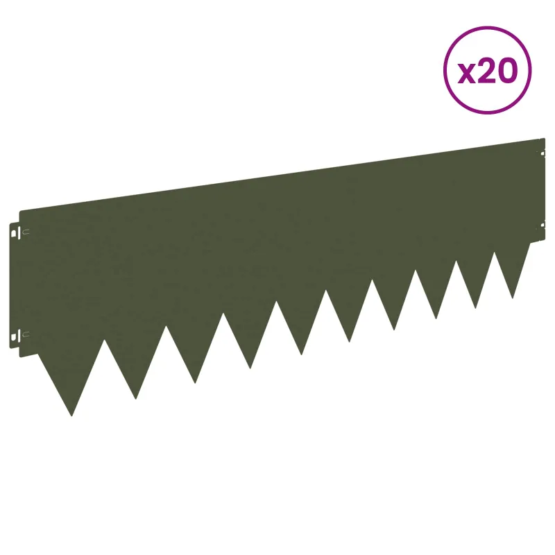 Vejo kraštas 20 pcs 103 x 30 cm metalas Alyvuogių žalia