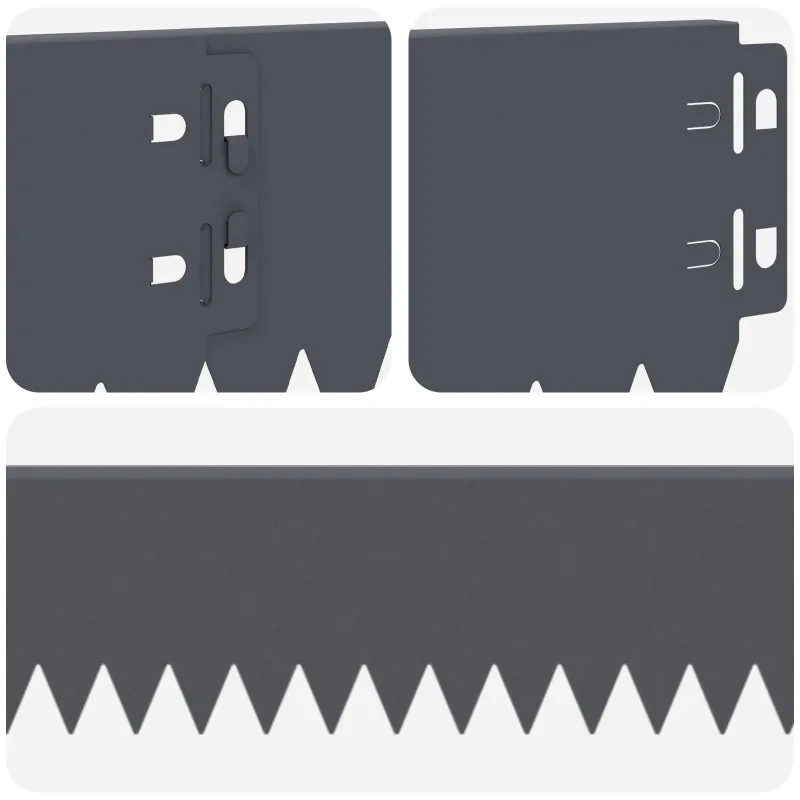 Vejo kraštas 20 pcs 103 x 10 cm Plienas Antracito