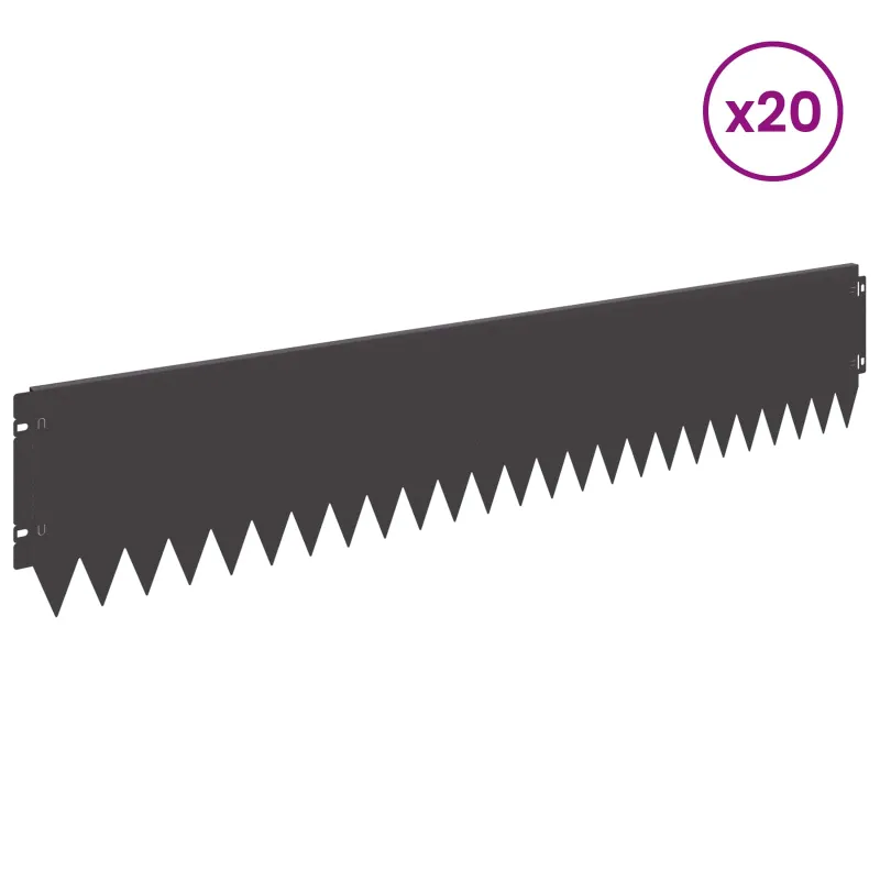 Vejo kraštas 20 pcs 103 x 20 cm Plienas Juoda
