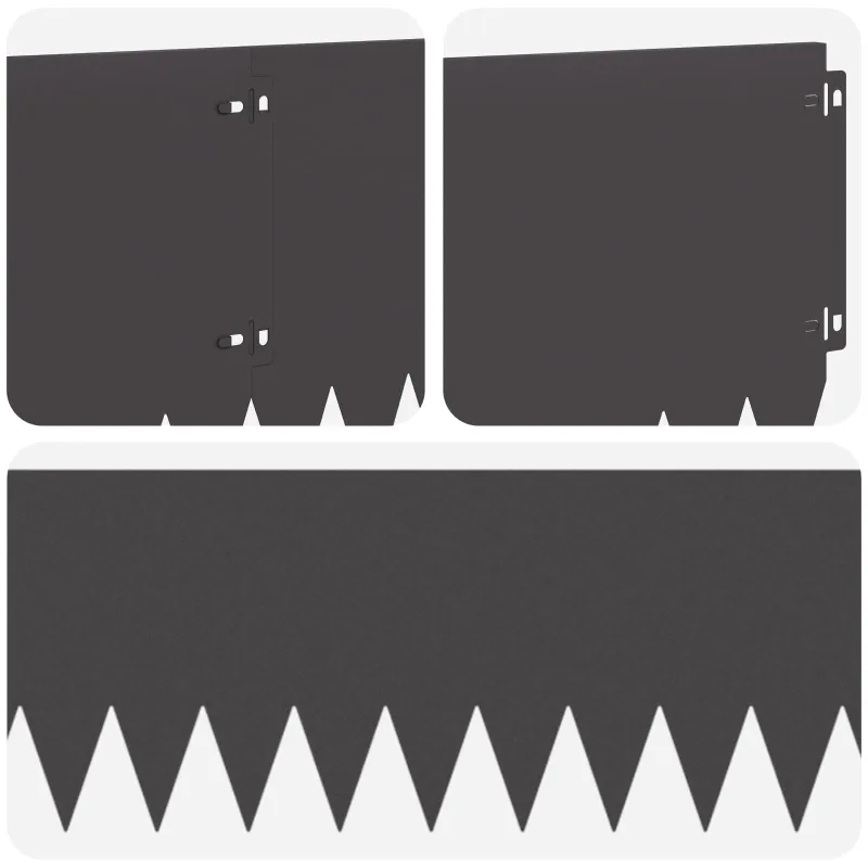 Vejo kraštas 10 pcs 103 x 25 cm Plienas Juoda