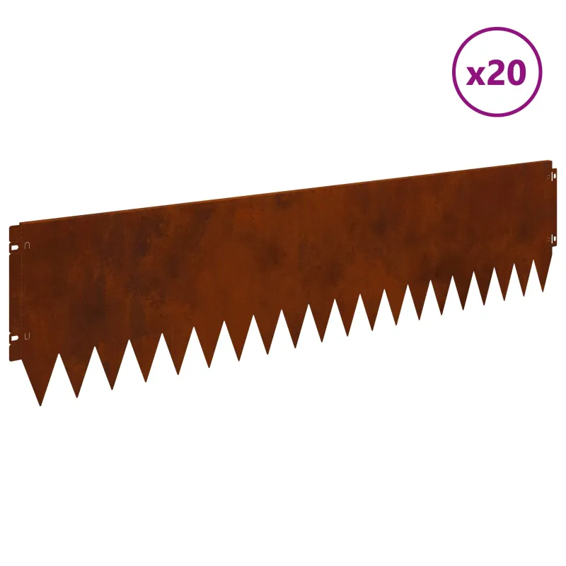 Vejo kraštas 20 pcs 103 x 25 cm Plienas Rūdijanti