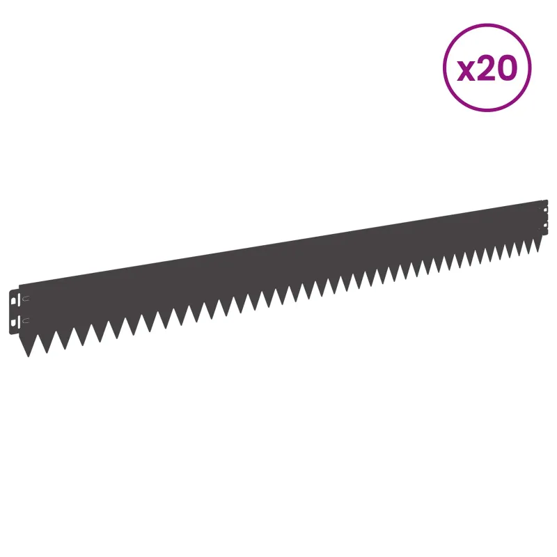 Vejo kraštas 20 pcs 103 x 10 cm Plienas Juoda