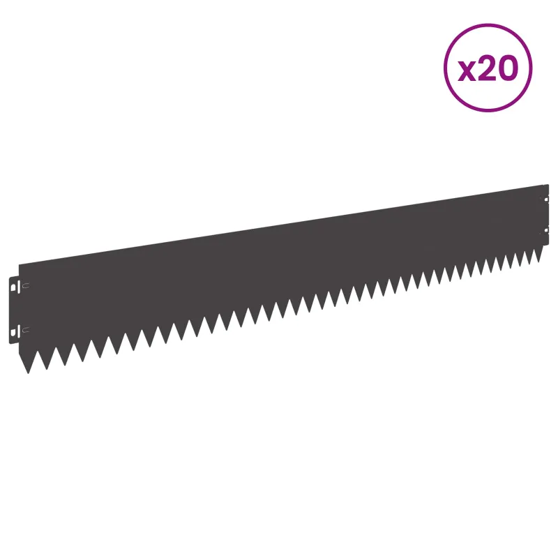 Vejo kraštas 20 pcs 103 x 15 cm Plienas Juoda