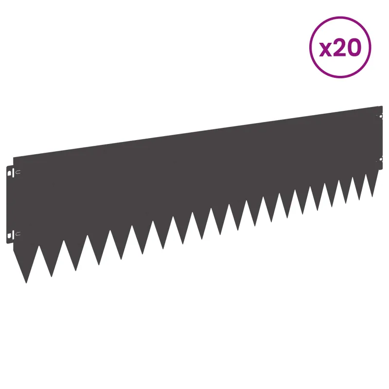 Vejo kraštas 20 pcs 103 x 25 cm Plienas Juoda