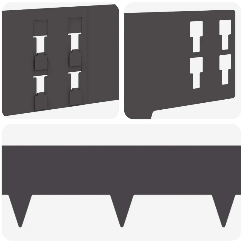 Vejo kraštas 20 pcs 100 x 15 cm Plienas Juoda