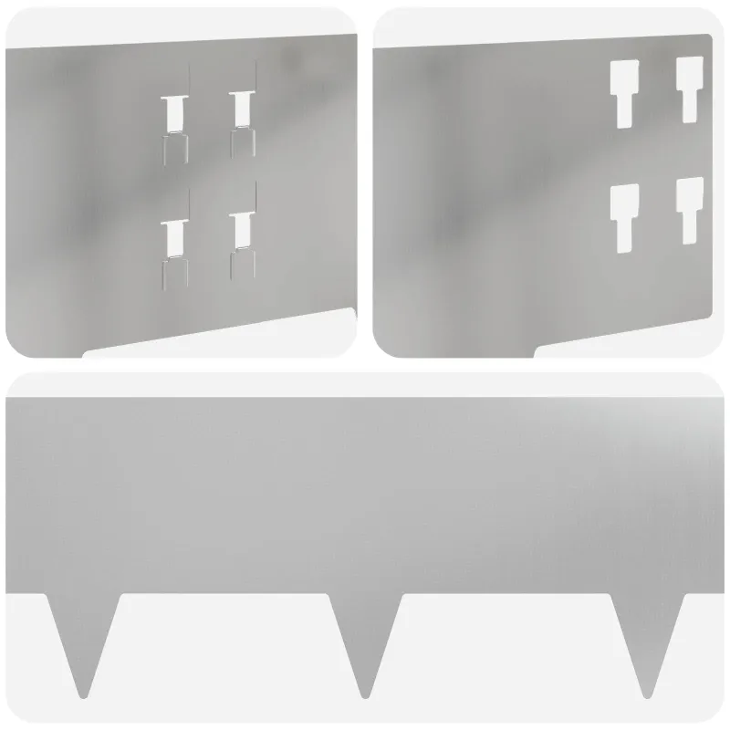 Vejo kraštas 50 pcs 100 x 20 cm Plienas Sidabrinė