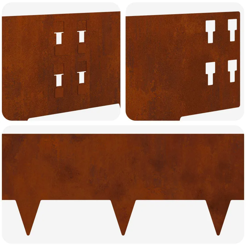 Vejo kraštas 10 pcs 100 x 20 cm Plienas Rūdijanti