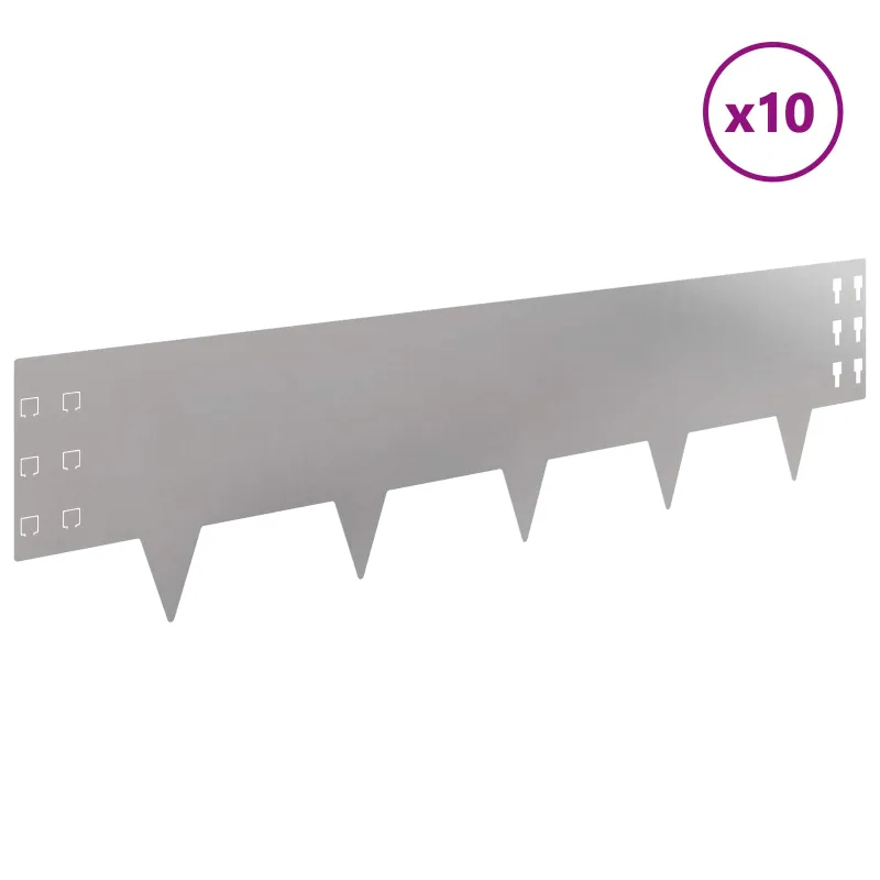 Vejo kraštas 10 pcs 100 x 25 cm Plienas Sidabrinė