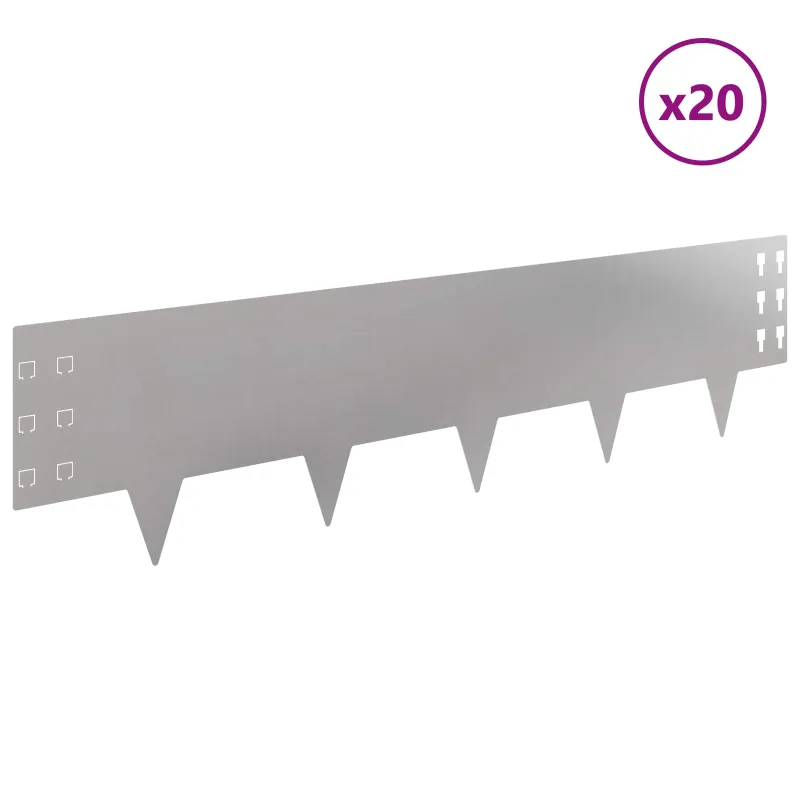 Vejo kraštas 20 pcs 100 x 25 cm Plienas Sidabrinė
