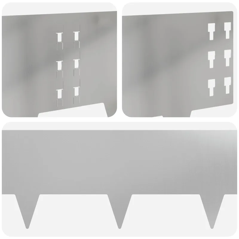 Vejo kraštas 30 pcs 100 x 25 cm Plienas Sidabrinė