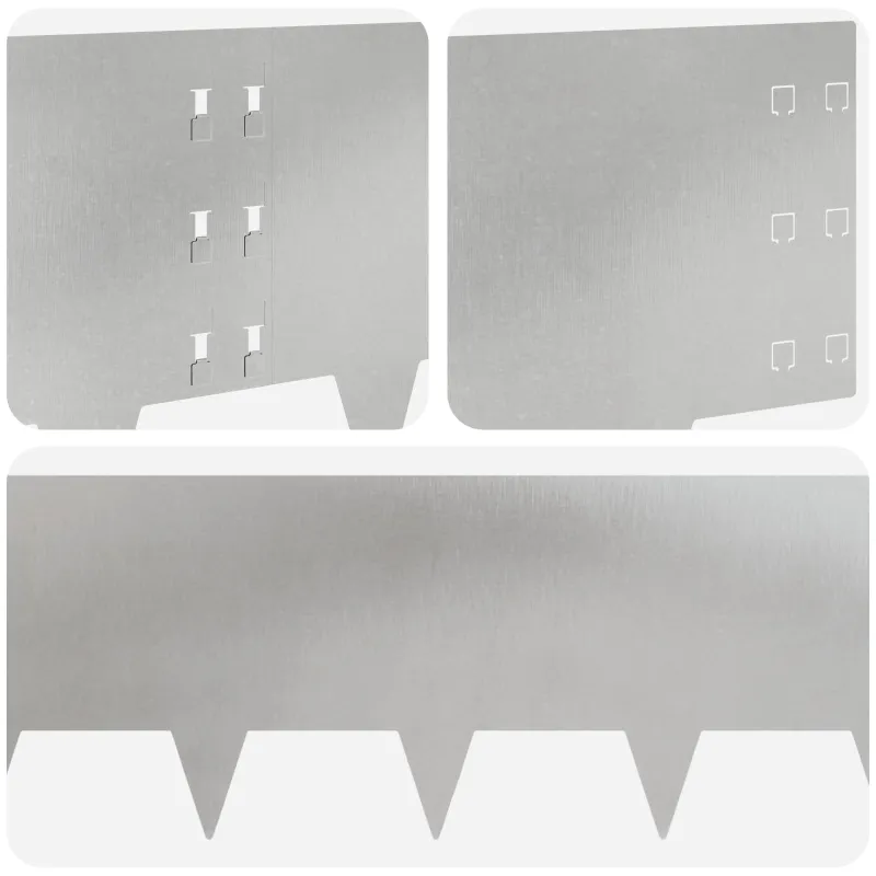 Vejo kraštas 10 pcs 100 x 30 cm Plienas Sidabrinė