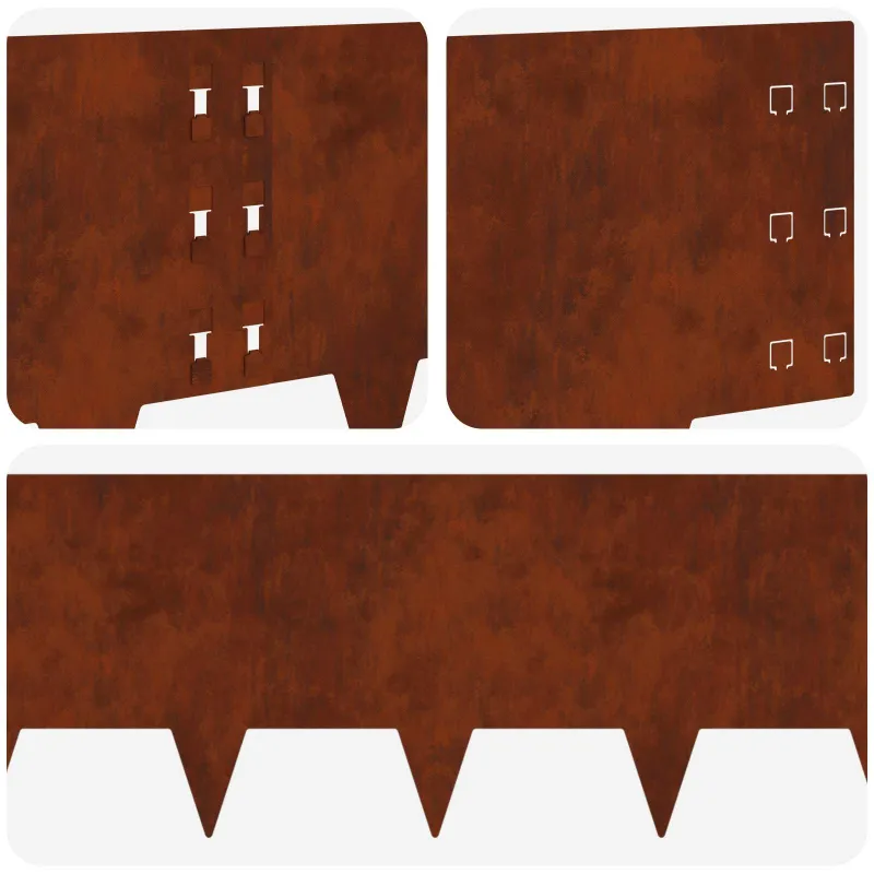 Vejo kraštas 10 pcs 100 x 30 cm Plienas Rūdijanti