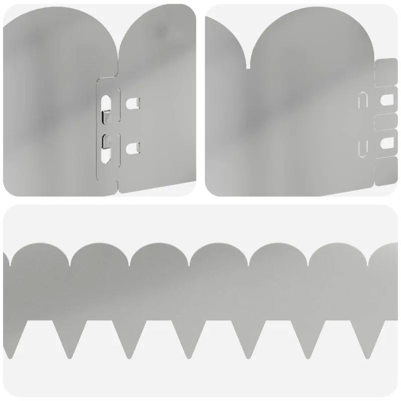 Vejo kraštas 10 pcs 103 x 15 cm Plienas Sidabrinė
