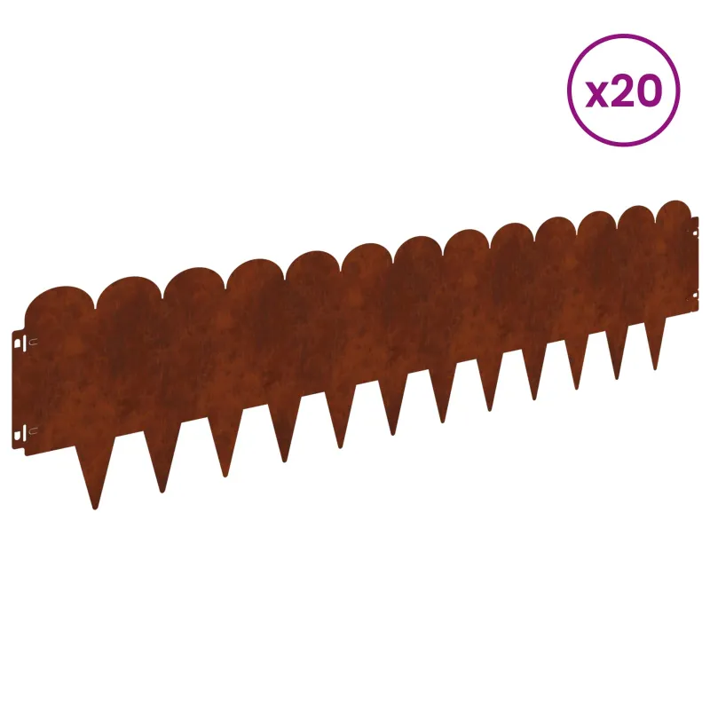 Vejo kraštas 20 pcs 103 x 25 cm Plienas Rūdijanti