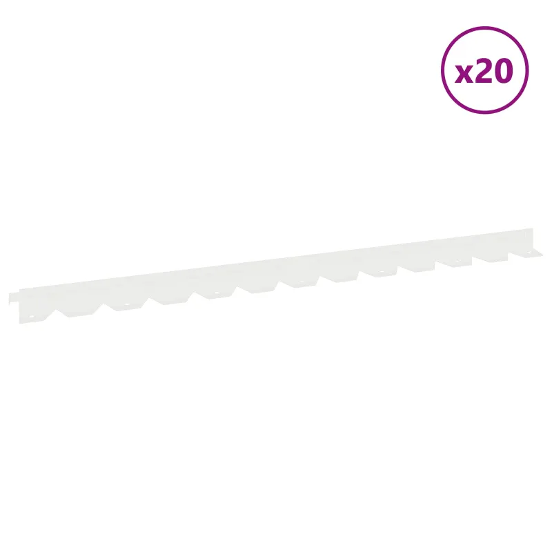Vejo kraštas 20 pcs 102 x 4 x 4 cm Plienas Balta