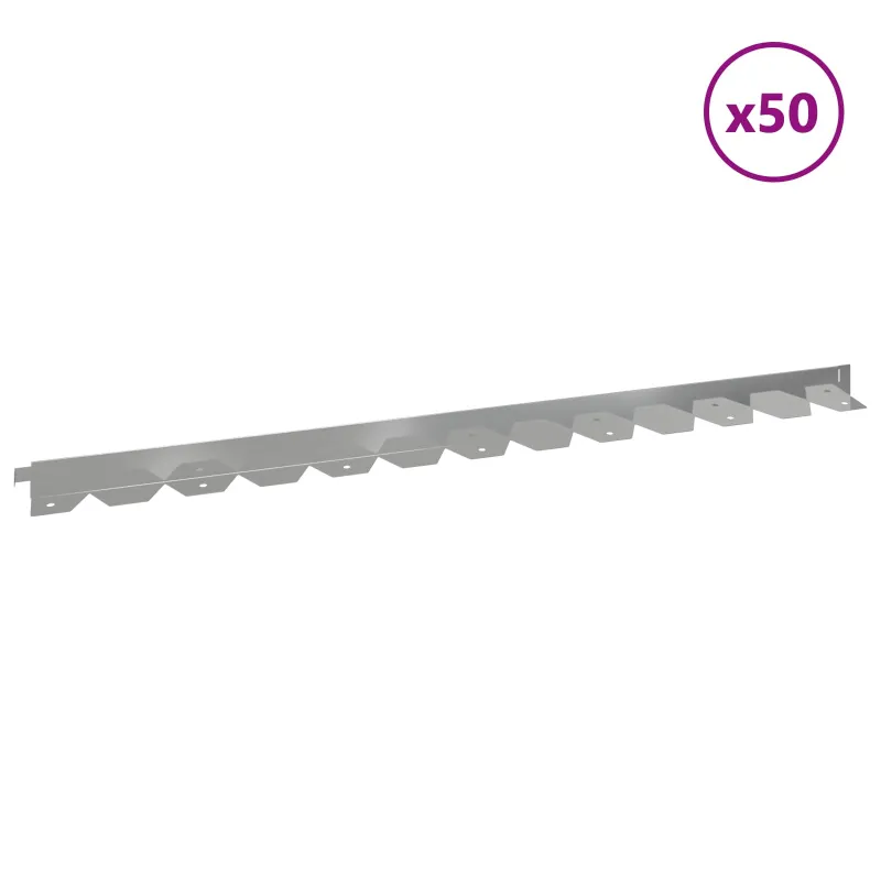 Vejo kraštas 50 pcs 102 x 4 x 4 cm Plienas Sidabrinė