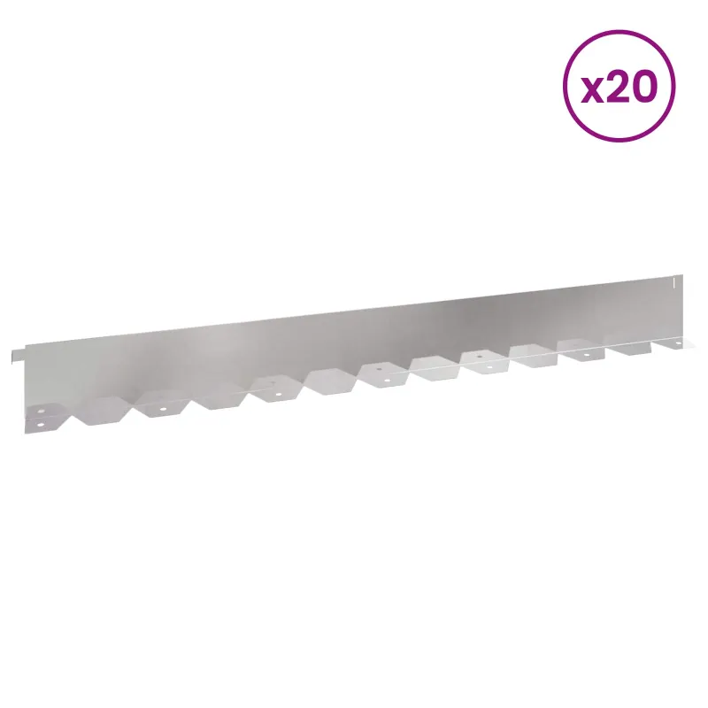 Vejo kraštas 20 pcs 102 x 10 x 4 cm Plienas Sidabrinė